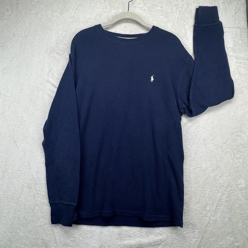 Polo Ralph Lauren Thermal Shirt Men's L Pony Logo Waffle Knit Lounge